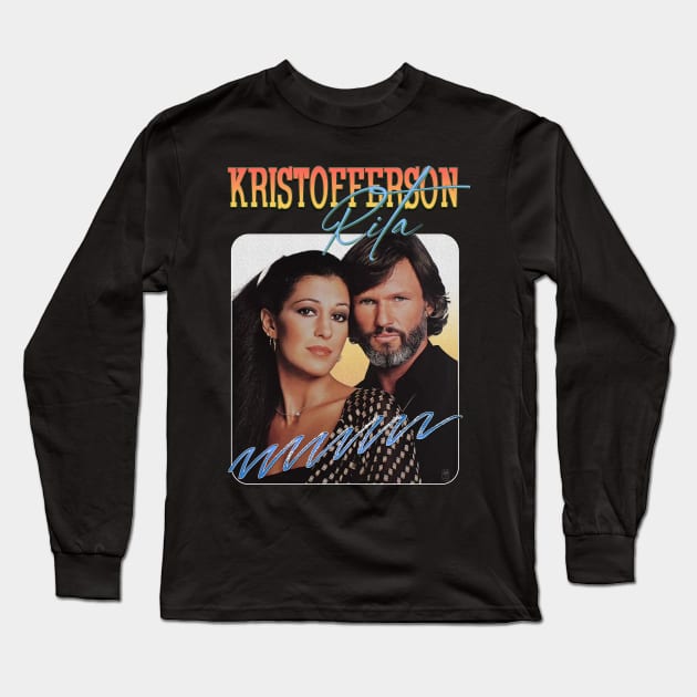 Vintage Aesthetic Kris Kristofferson & Rita 1980s Long Sleeve T-Shirt by Next And Stop